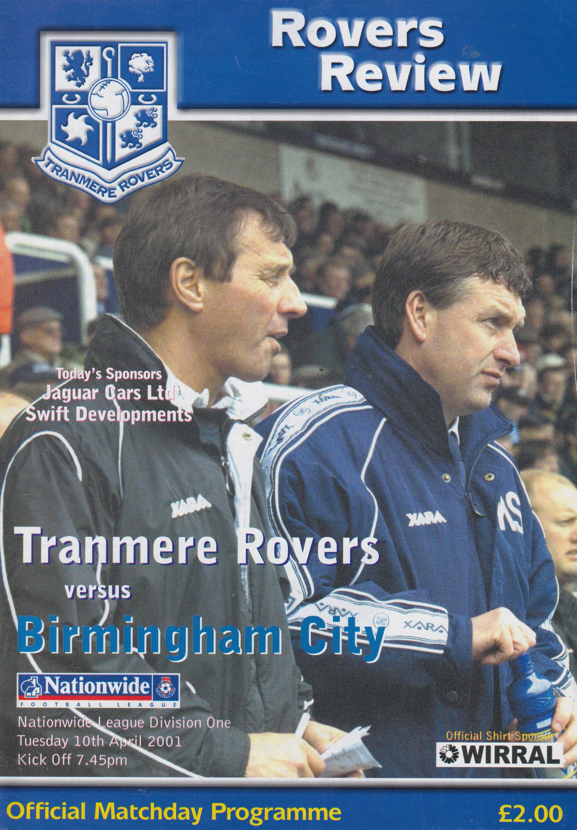Tranmere Rovers v Birmingham City match programme